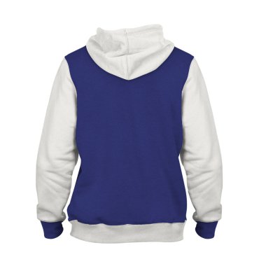 Tasarım işleminizi tamamlamak için bu Arka Görünüm Kapüşonluyu kenara çekin Mavi renkte çekin..