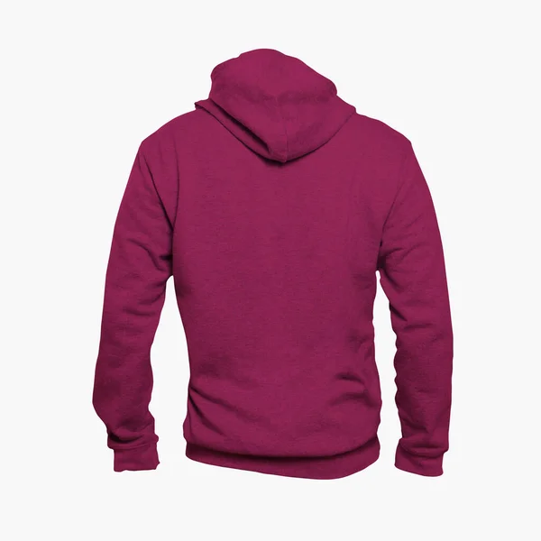 Denna Back View Men Hoodies Mock Dark Sangria Color Färdig — Stockfoto