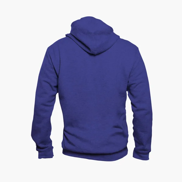 Back View Heren Hoodies Mock Royal Blue Color Een Kant — Stockfoto