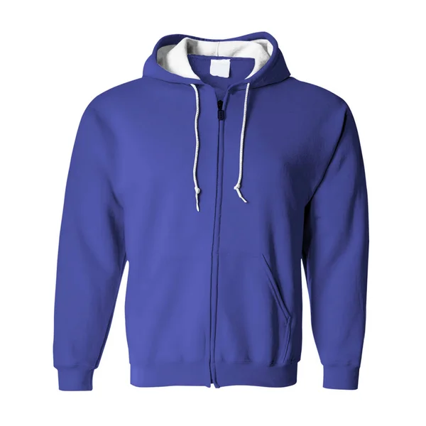 Een Hoge Resolutie Front View Zip Hoodie Mockup Royal Blue — Stockfoto