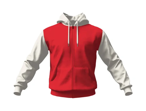 Tento Front View Realistic Hoodie Mockup Flame Scarlet Color Vyroben — Stock fotografie