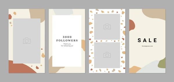Plantillas Diseño Para Historias Instagram Aplicaciones Móviles Diseño Banners Fondos — Archivo Imágenes Vectoriales