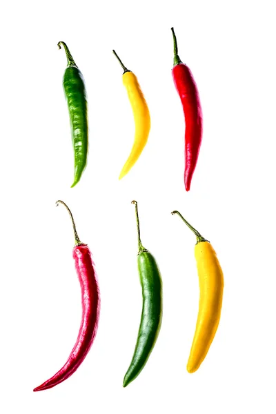 Barevné hot chili peppers — Stock fotografie