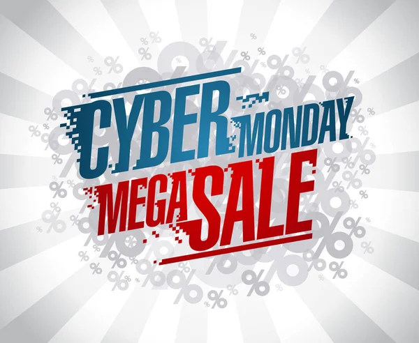 Projeto mega venda Cyber segunda-feira —  Vetores de Stock