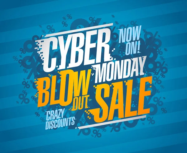 Cyber monday blow out sale, crazy discounts — Stock Vector