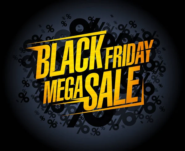 Black Friday Mega Sale Banner Konzept — Stockvektor