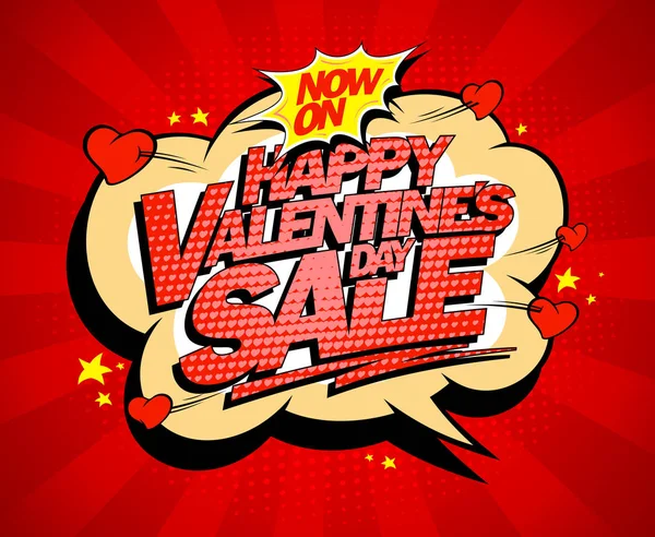 Happy Valentines day sprzedaż plakat koncepcja — Wektor stockowy