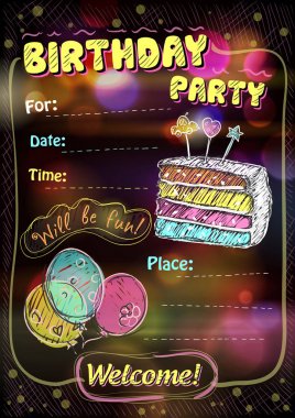 Doğum günü partisi vektör tasarım konsepti