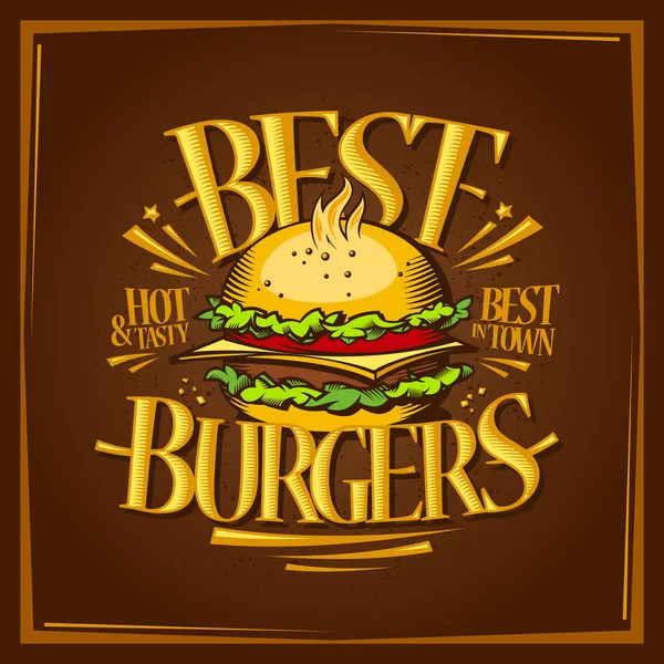 Beste hamburgers menu ontwerp — Stockvector