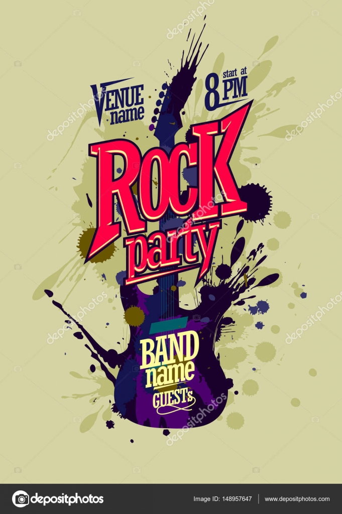 Rock Party Poster Vector Design Stock Vector C Slena