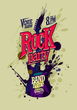 Rock parti afiş vektör tasarımı