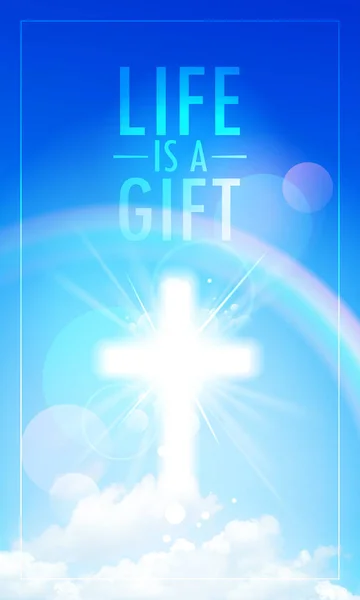 Life is a gift religious poster — Stock Vector
