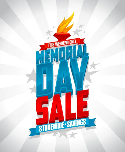 Memorial day sale storewide megtakarítások tervezhet. — Stock Vector