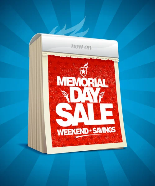 Memorial day sale calendrier affiche — Image vectorielle