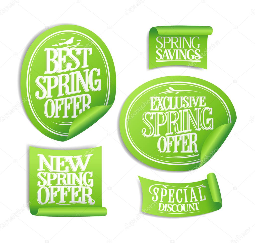 Exclusive spring offer stickers set, spring savings