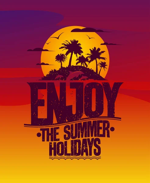 Yaz tatil poster keyfini çıkarın — Stok Vektör
