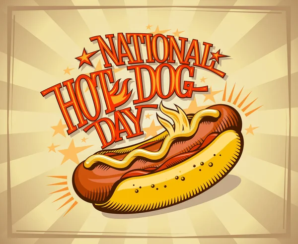 Projeto vetorial nacional do dia do cachorro-quente —  Vetores de Stock