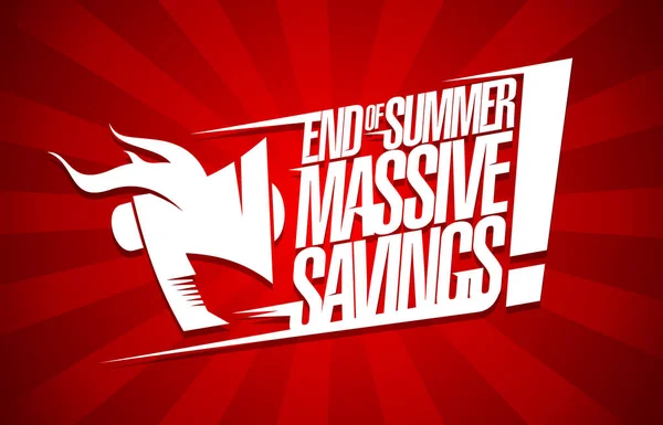 Épargne massive fin d'été, affiche de vente — Image vectorielle