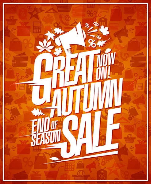 Great autumn sale, end of season discounts — Stock Vector