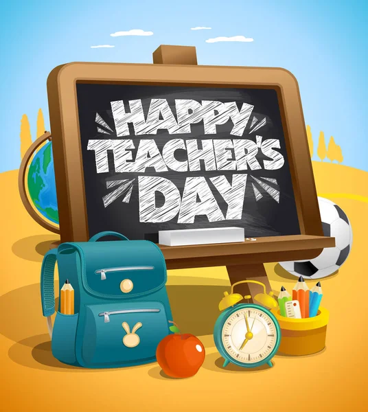 Mutlu öğretmenin gün vektör — Stok Vektör