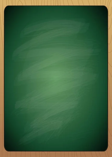 Empty green chalk board with wooden frame — Stock Vector