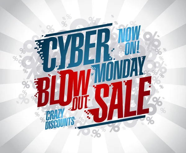 Cyber Monday blasen Verkaufsvektorplakat aus — Stockvektor