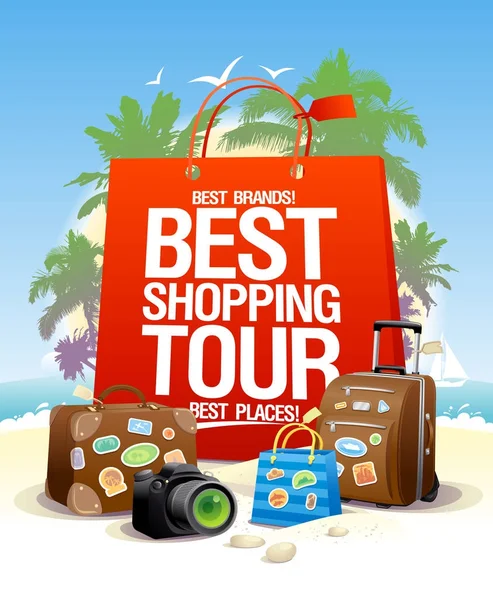 Miglior shopping tour poster design — Vettoriale Stock