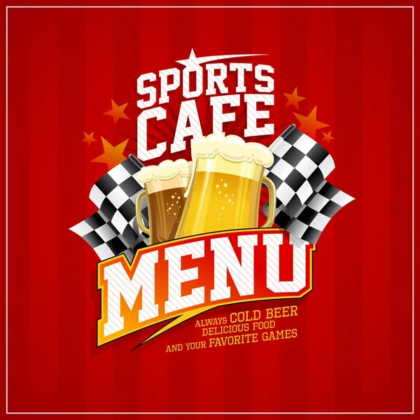 Spor Cafe menü kartı — Stok Vektör