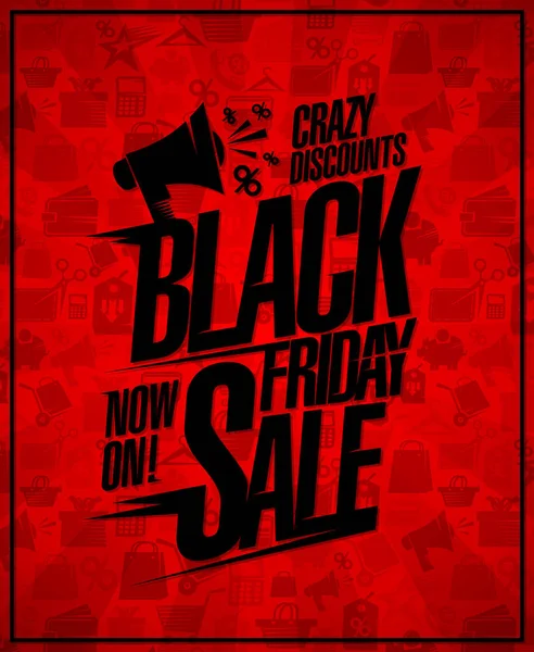Zwarte vrijdag verkoop poster ontwerpconcept — Stockvector