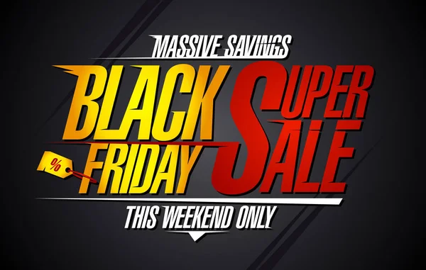 Black friday super koop, enorme besparingen — Stockvector