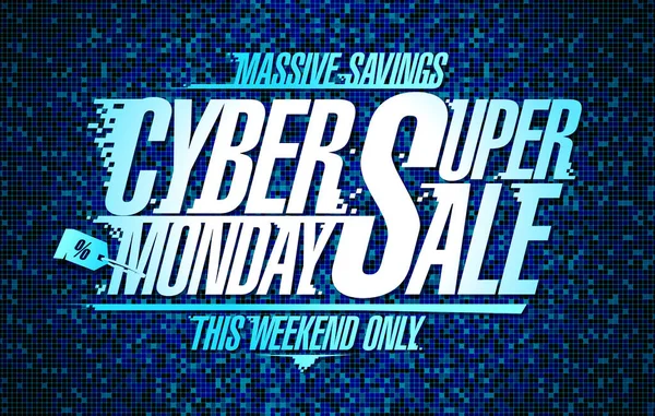 Cyber måndag Superrea banner — Stock vektor