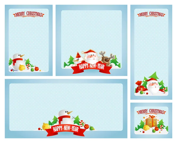 Vánoční rámečky s Santa — Stockový vektor