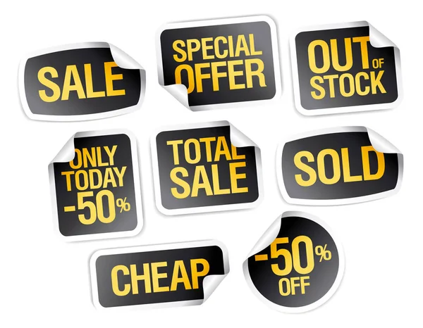 Sale stickers collection - special offer, out of stock, cheap — Stock Vector