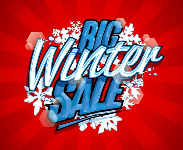 Big winter sale vector design — Stock Vector