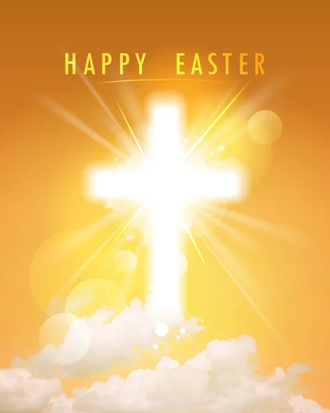 Happy Easter religious card — Stock Vector