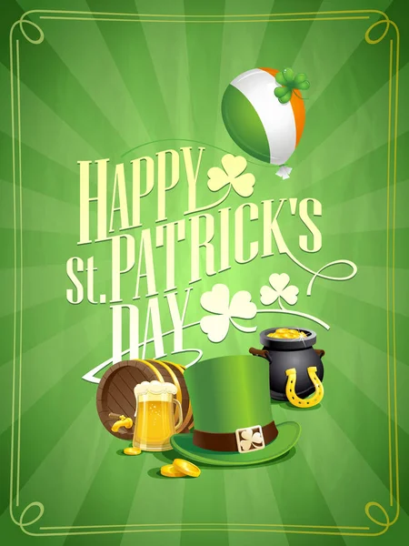 Patrick 's day postcard vektordesign — Stockvektor