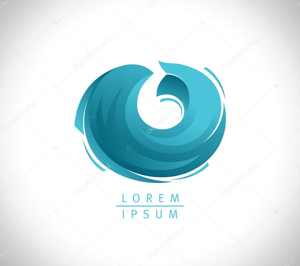 Fish abstract logotype vector concept
