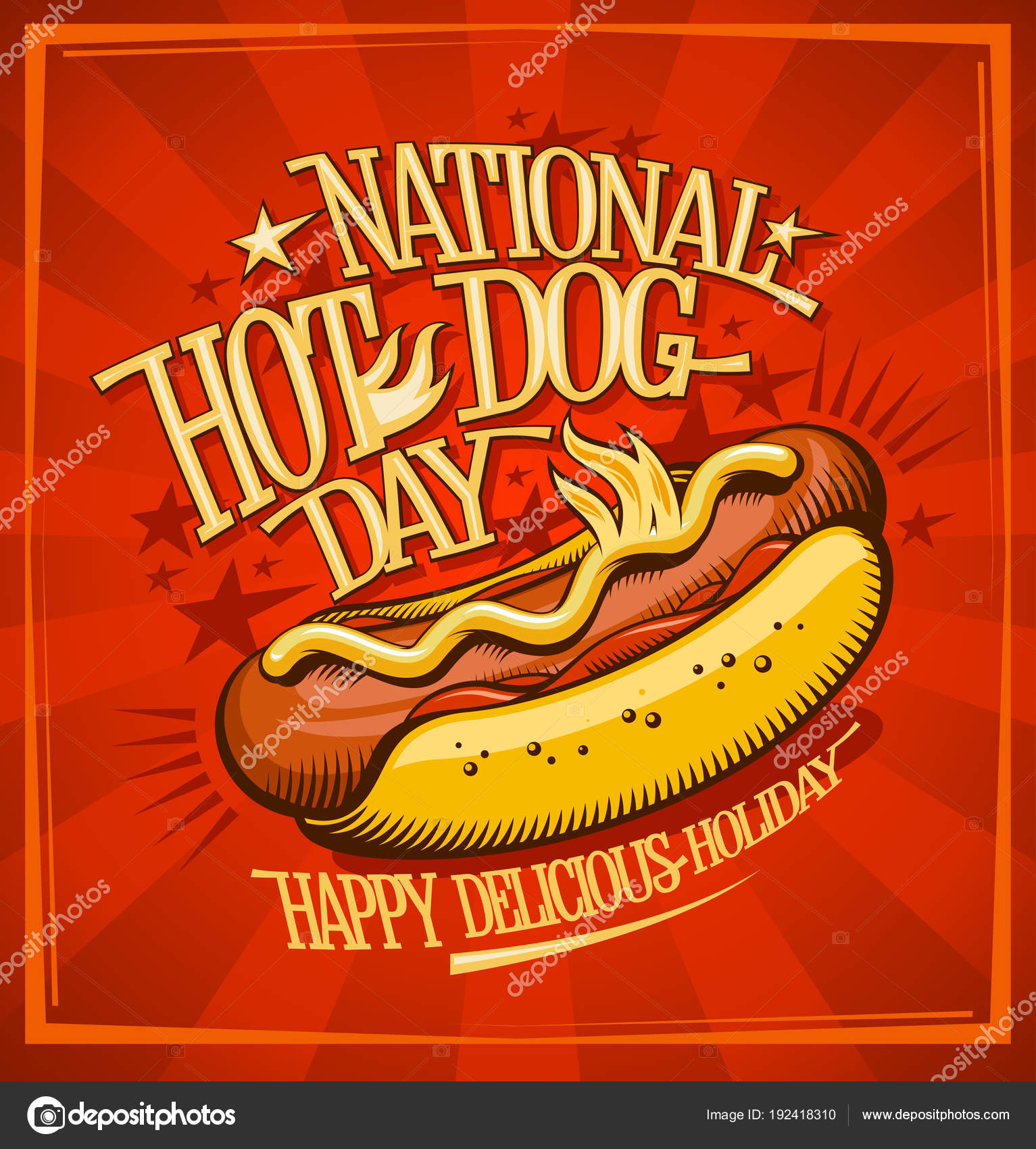National Hot Dog Day Poster Design Stock Vector National Hot Dog Day Poster Design Stock Vector