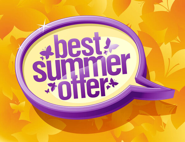 Best summer offer speech bubble banner