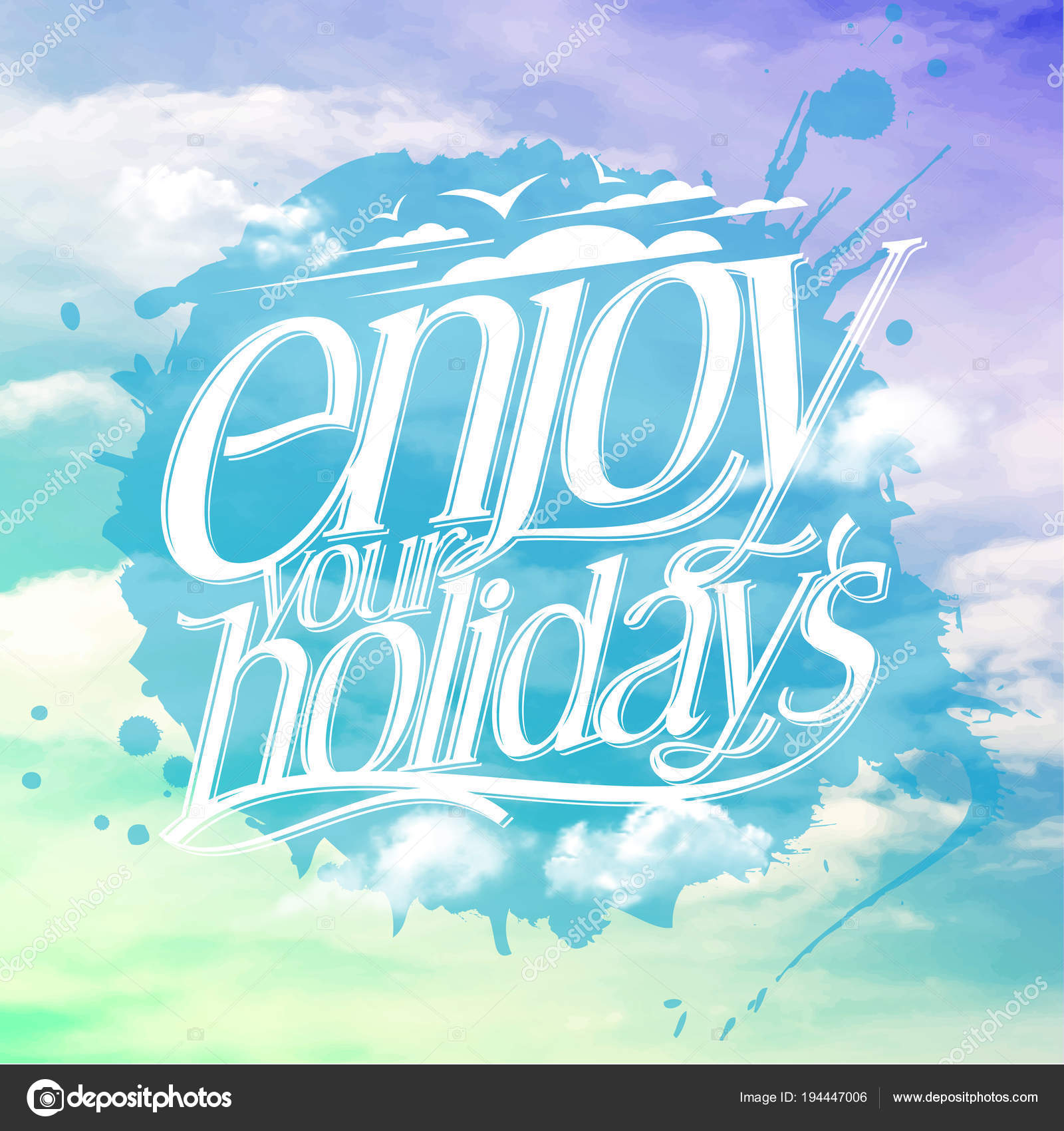 Enjoy your holidays quote card Stock Vector by ©slena 194447006