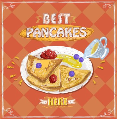 En iyi reklam afişi elle çizilmiş krep, krep