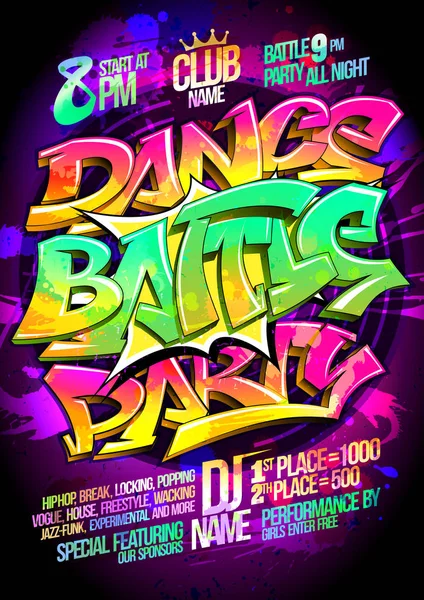 Dance battle party plakat koncepcja — Wektor stockowy