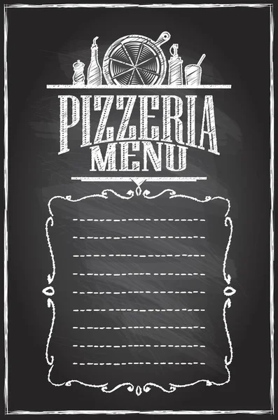 Seznam nabídek tabuli menu pizzerie — Stockový vektor