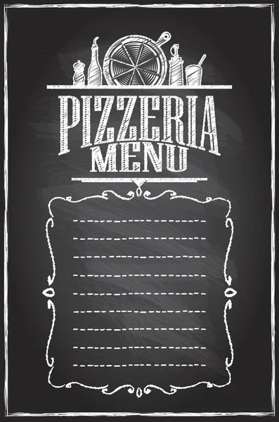 Pizzería menú pizarra menú lista — Vector de stock