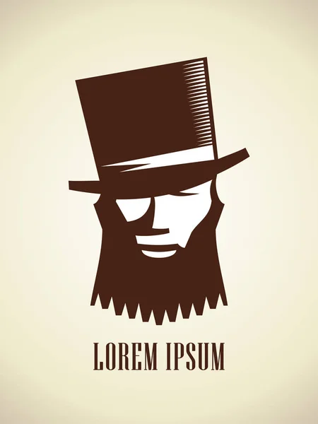 Hipster hombre con barba y bigote en el sombrero — Archivo Imágenes Vectoriales