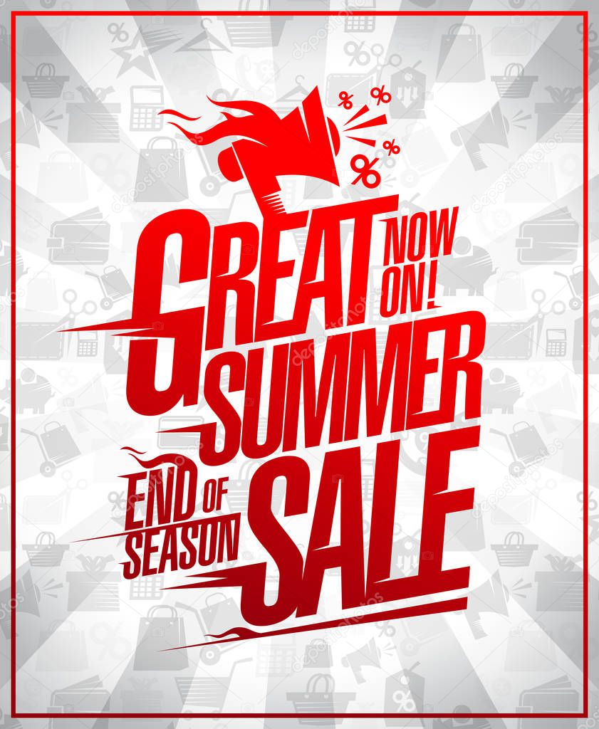 Great summer sale end of season discounts vector poster