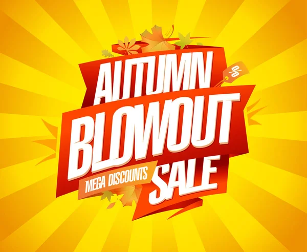 Autunno blowout vendita, mega sconti, banner design — Vettoriale Stock