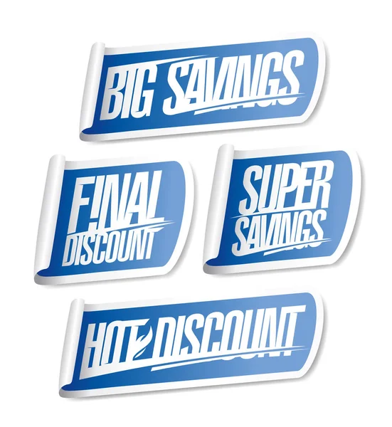 Big savings, final discount, super savings, hot discount — Stock Vector