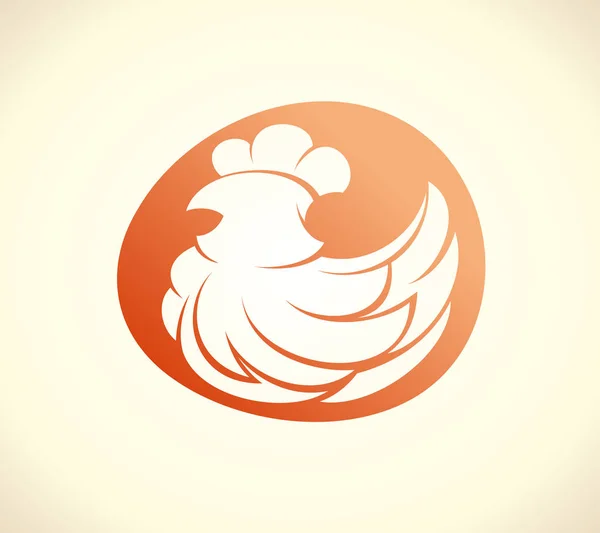 Logo de la silueta de gallina y huevo — Archivo Imágenes Vectoriales