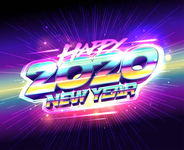 Año nuevo cartel 2020 — Vector de stock